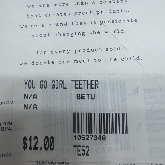 Bella Tunno “You Go Girl” Teether Soft & Easy Grip Teething Ring Perfect - Picture 3 of 3